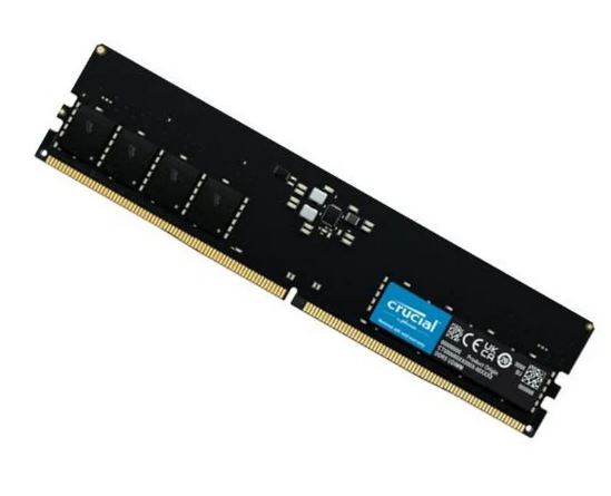 Crucial 8GB DDR5 5600MHz CL46 UDIMM Desktop Memory Module CT8G56C46U5 – High-Speed 1.1V Power-Efficient RAM with On-Die ECC