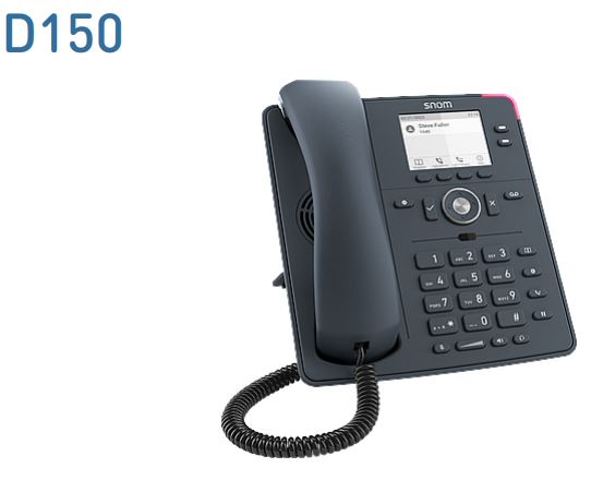 Snom D150 IP Desk Phone with PoE, HD Audio, 2.8" TFT Grayscale Display, Gigabit Ethernet & Headset Support