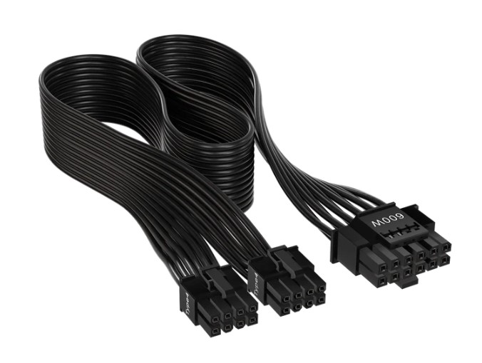 ASUS 600W PCIe 5.0 12VHPWR Type-4 PSU Power Cable 8PINx2 to 16PIN Gen5 (90YE00L5-B0XB00) Compatible with ROG-STRIX-850G
