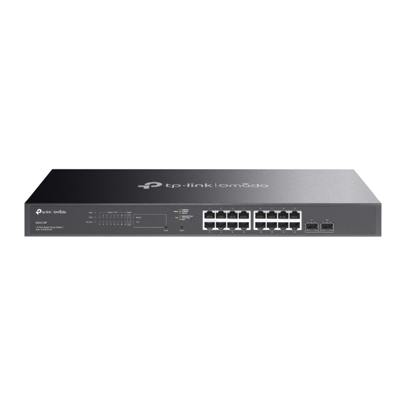 TP-Link SG2218P JetStream 18-Port Gigabit Smart Switch with 16-Port PoE+, 2x Gigabit SFP Slots, 150W Total PoE Budget, Omada SDN Managed