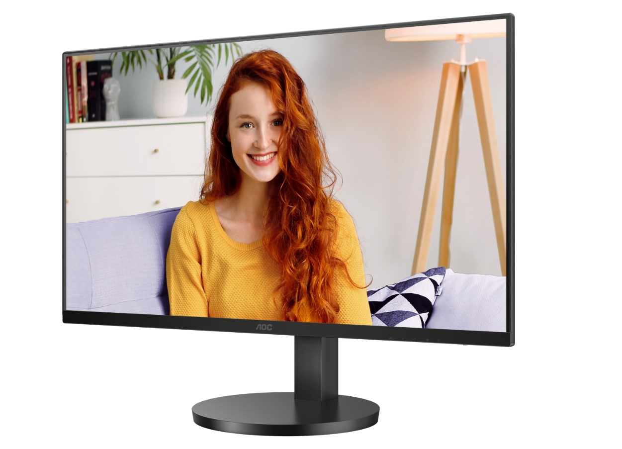 AOC U27B3AF 27" 4K UHD IPS Monitor with HDR10, Built-in Speakers, Flicker-Free Technology, HDMI 2.0 x2, DisplayPort 1.4, Height Adjustable Stand - Black