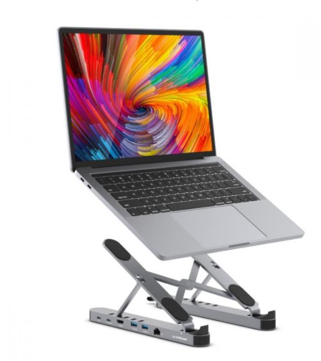 mbeat Stage P5 Portable Foldable Laptop Stand with USB-C Docking Station, 4K HDMI, Gigabit LAN & USB 3.0 Ports