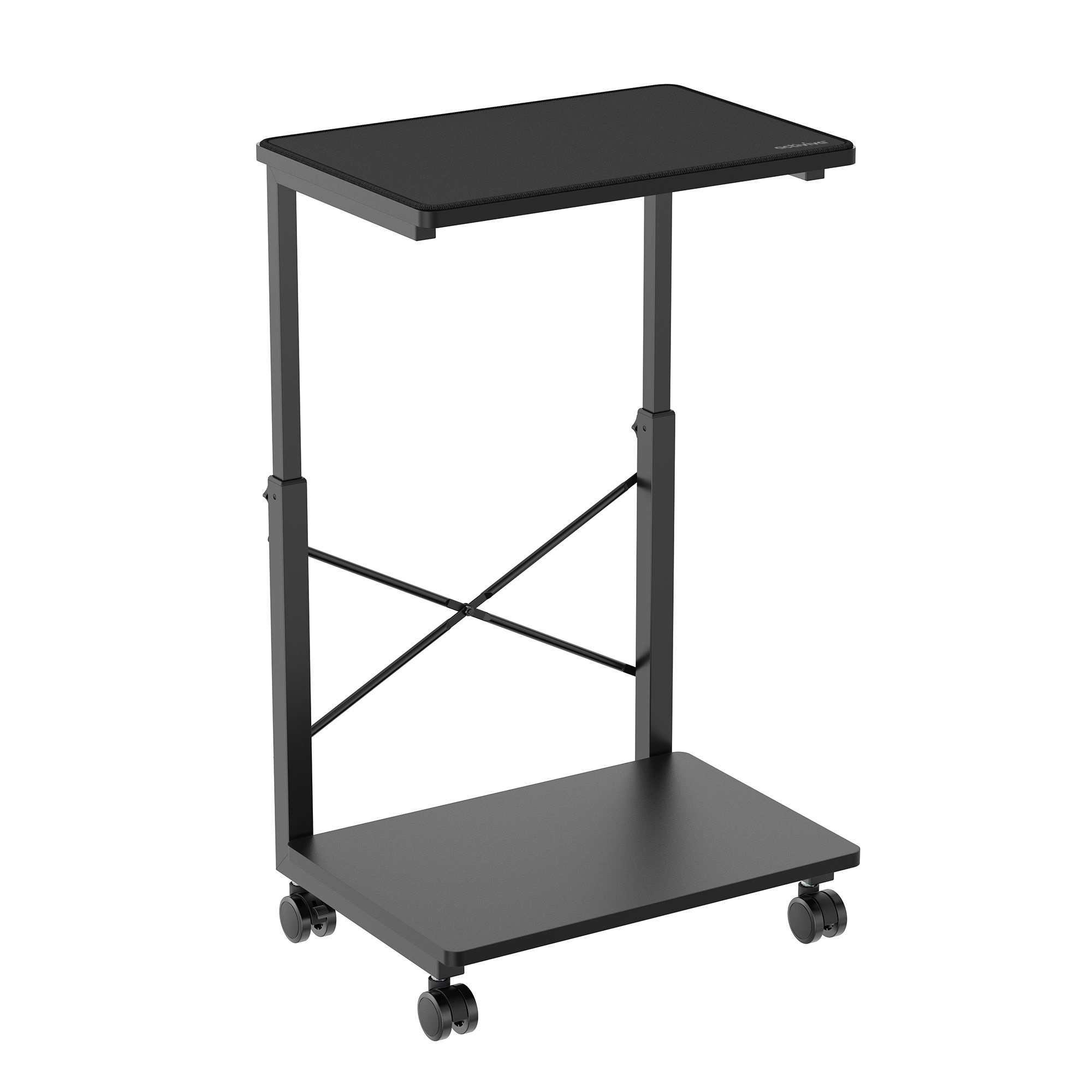 mbeat Activiva Height Adjustable PC & Printer Storage Stand with 8-Level Height Adjustment (55-85cm), Matte Black, Heavy-Duty Steel & Plastic Construction