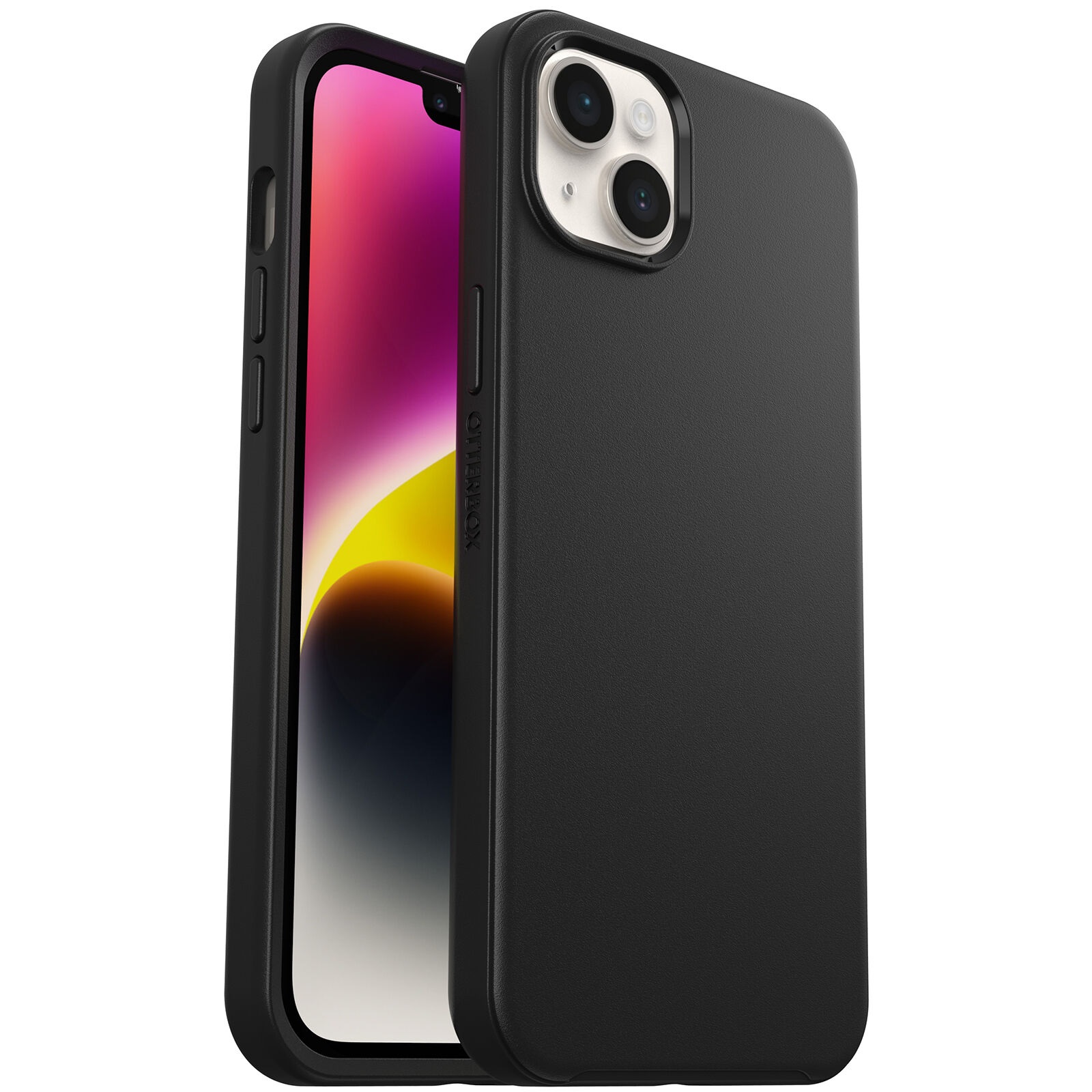OtterBox Symmetry Series Ultra-Sleek Black Case for iPhone 14 Plus with DROP+ 3X Military Grade Protection & Antimicrobial Coating