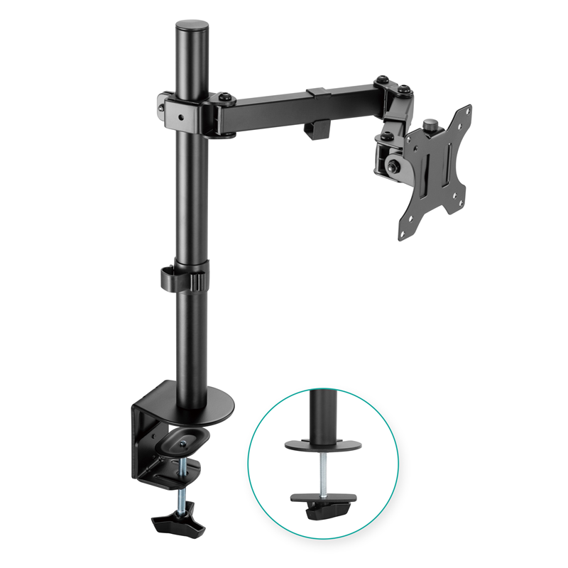 mbeat activiva ErgoLife Single Monitor Arm, Double Joint Articulating, Fits 13"-32" Screens, Detachable VESA 75x75 & 100x100, 1.5-8kg Capacity