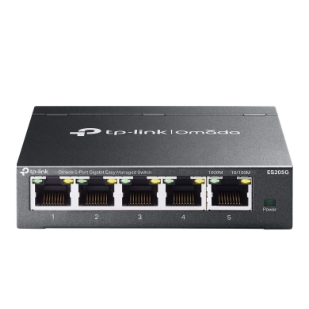 TP-Link ES205G Omada 5-Port Gigabit Easy Managed Switch with VLAN, QoS, IGMP Snooping & Loop Prevention