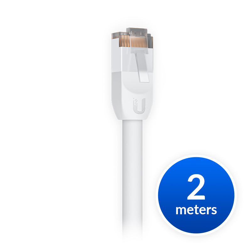 Ubiquiti UniFi Outdoor Patch Cable 2M White - Weatherproof Shielded Cat5e RJ45 Ethernet Cable