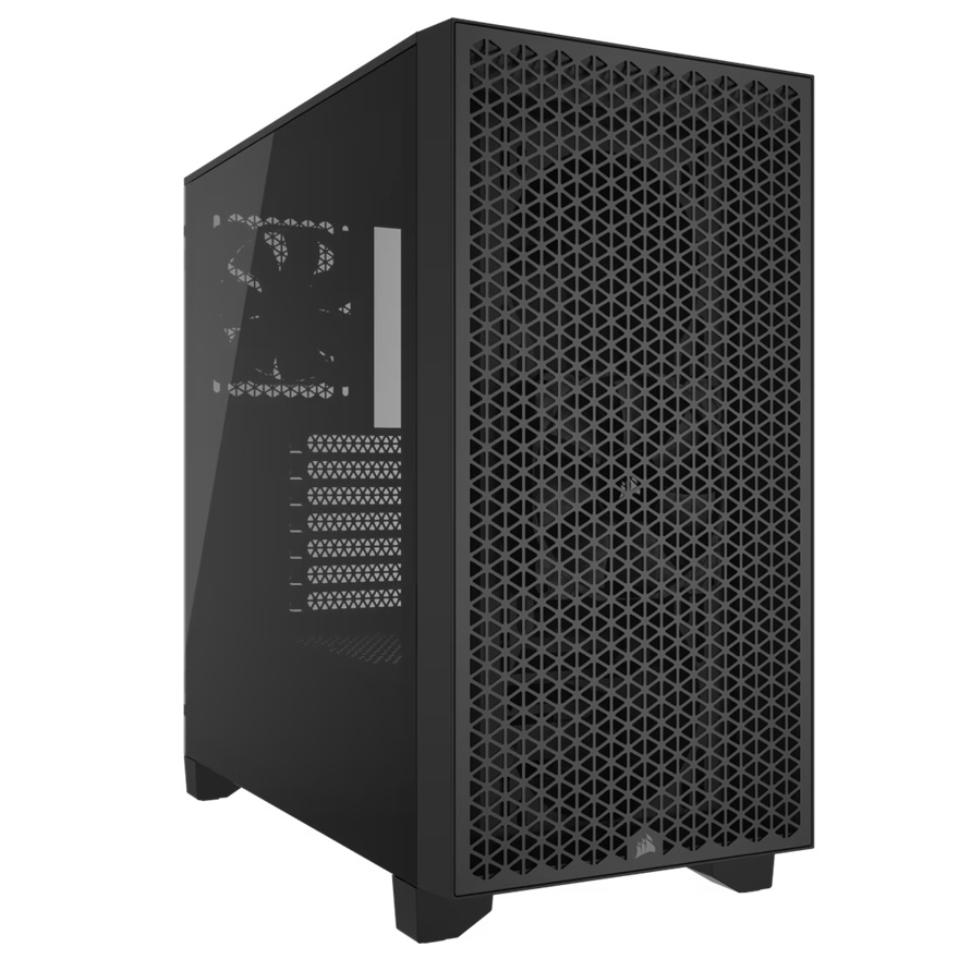 Corsair 3000D AIRFLOW Mid-Tower PC Case - High Airflow ATX Chassis, 360mm GPU & Radiator Support, Tempered Glass, 2x SP120 Fans, USB 3.2 Gen 1