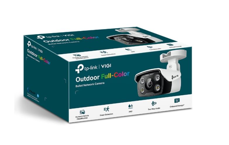 TP-Link VIGI 4MP Outdoor Full-Colour Bullet Network Camera with 6mm Lens, Smart Detection & PoE, IP66 Weatherproof, 3-Year Warranty