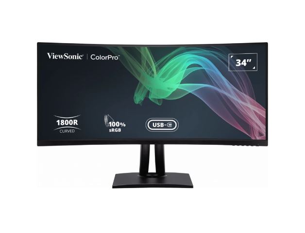 ViewSonic VP3481a 34" Curved UWQHD 3440x1440 100Hz FreeSync USB-C 90W Pro Designer Monitor with 100% sRGB & Delta E<2 Color Accuracy