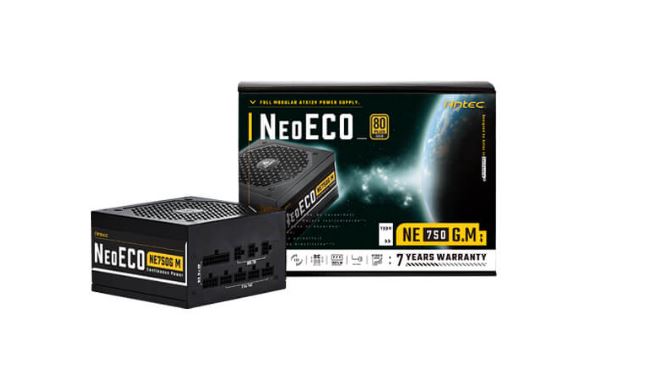Antec NE750G M 750W 80+ Gold Fully Modular ATX PSU with PCIe 5.0 12VHPWR Connector, Zero RPM 120mm Fan & 7-Year Warranty
