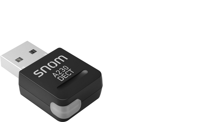 Snom A230 USB DECT Dongle for Snom D7XX & D3XX Series Phones - Includes A150 Headset, Plug & Play Wireless Conferencing Solution