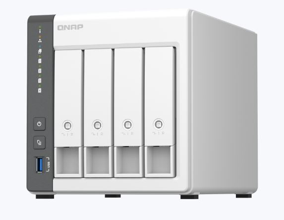 QNAP TS-433-4G 4-Bay NAS 64-bit ARM Quad-Core Cortex-A55 2.0GHz, 4GB RAM, Mali-G52 GPU, 2.5GbE, USB 3.2 Gen1, AI-Accelerated Personal Cloud Storage