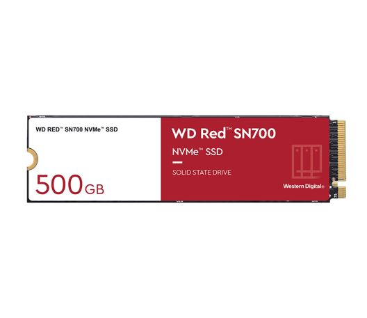 Western Digital WD Red SN700 500GB NVMe NAS SSD M.2 Gen3x4 - 3430MB/s R, 2600MB/s W, 1000TBW Endurance, 420K/515K IOPS, 5-Year Warranty