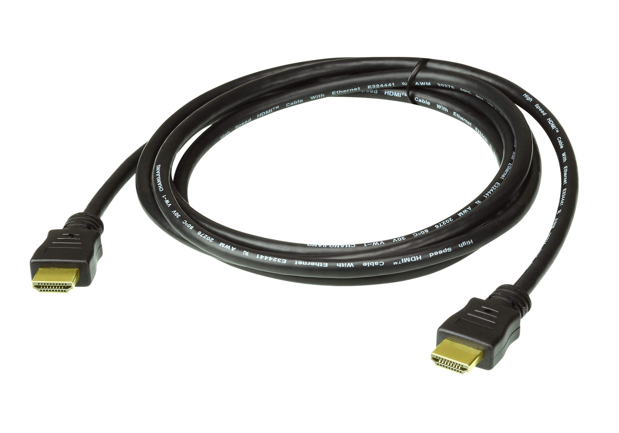 Aten 2M High Speed HDMI Cable with Ethernet - True 4K UHD 4096x2160 @60Hz, HDR, HDCP 2.2, Gold-Plated Connectors