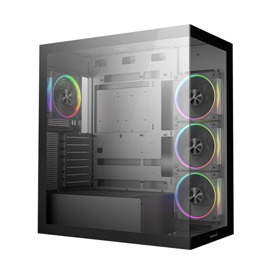 DeepCool CG580 4F V2 Panoramic ATX Mid-Tower Case with 4 ARGB Fans, Supports Up to 2x 360mm Radiators, USB 3.0 & Type-C