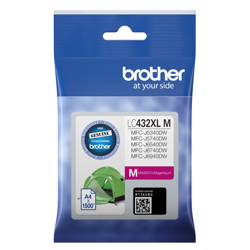 Brother LC432XLM High-Yield Magenta Ink Cartridge - Up to 1500 Pages for MFC-J5340DW, J5740DW, J6540DW, J6740DW, J6940DW Printers