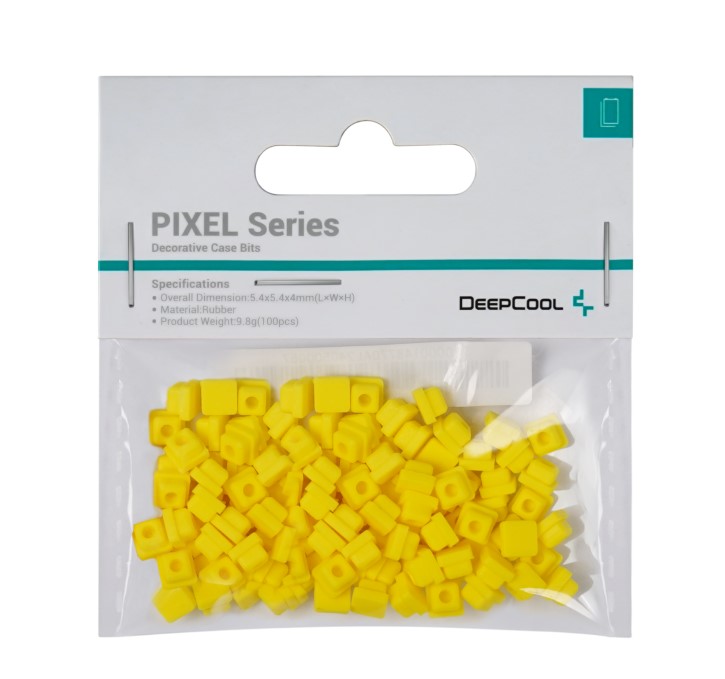 DeepCool PIXEL Decorative Case Bits Yellow - 100 Silicone Pixels for Custom PC Case Art Compatible with CH160, CH360, CH560, CH780, MORPHEUS