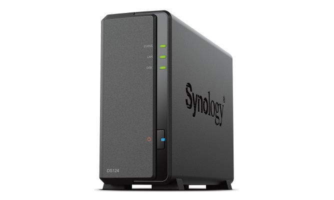 Synology DiskStation DS124 1-Bay NAS with Realtek RTD1619B Quad-Core 1.7 GHz CPU, 1GB DDR4 Non-ECC Memory, 1x GbE LAN, USB 3.2 Gen 1 Ports, 2-Year Warranty