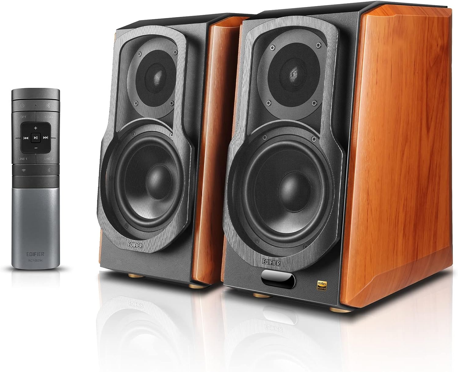 Edifier S1000W Wireless Hi-Fi Bookshelf Speaker - 120W Output, Hi-Res Audio, Wi-Fi & Bluetooth, AirPlay 2, Spotify & TIDAL Connect