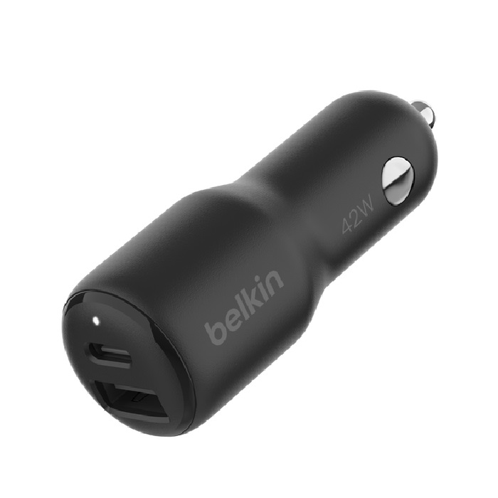 Belkin BoostCharge 42W Dual Car Charger with 30W USB-C PD and 12W USB-A Ports – Fast Charging for iPhone, Samsung & More, Eco-Friendly Design