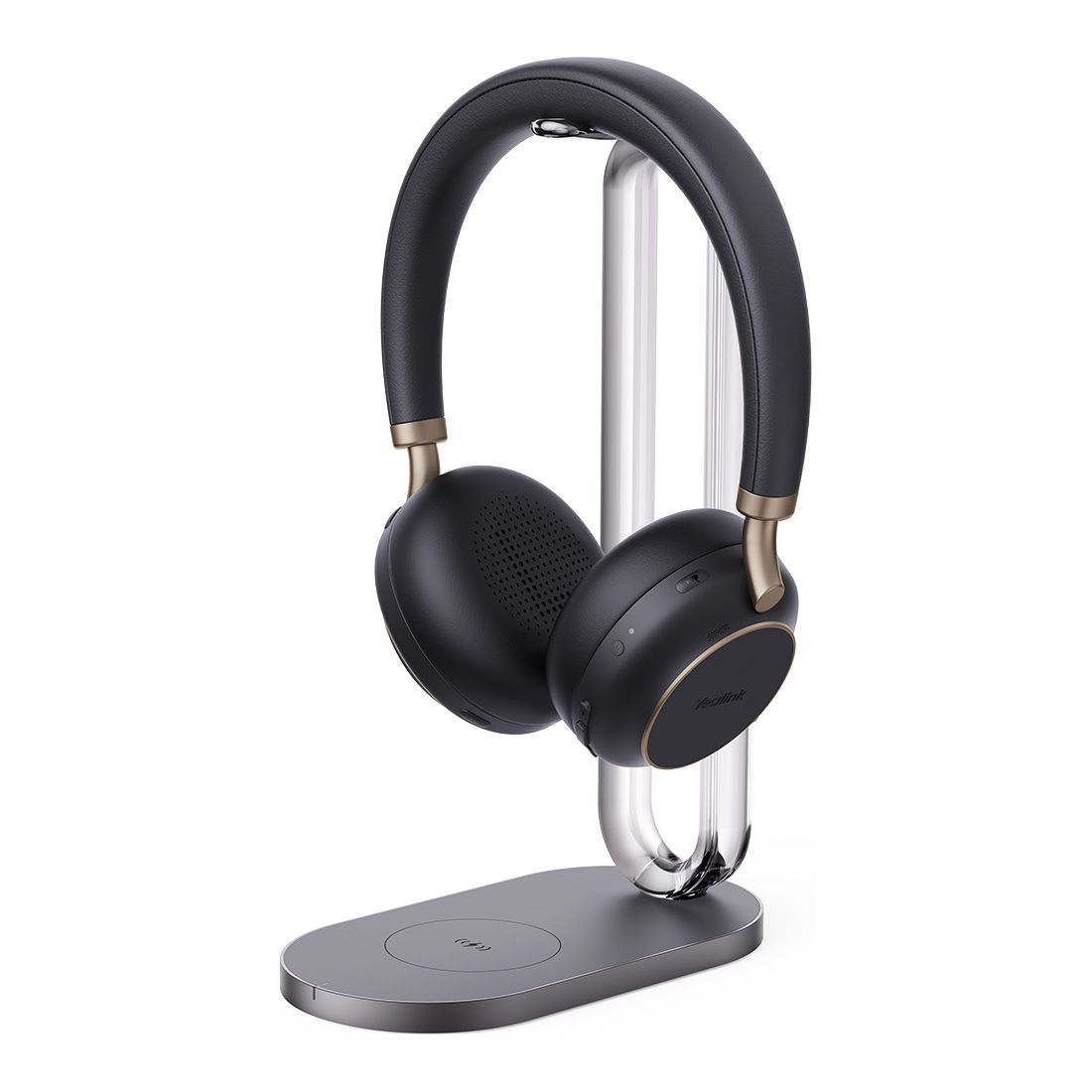 Yealink BH76 Teams Certified ANC Bluetooth Headset with Retractable Microphone, Charging Stand, USB-A - Up to 35 Hours Talk Time, Black