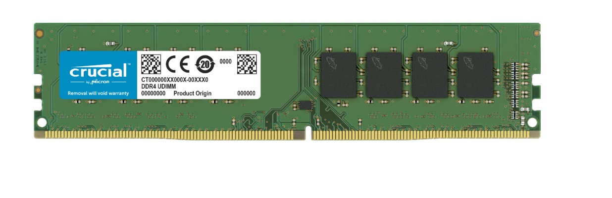 Crucial 8GB DDR4 3200MHz CL22 Dual Ranked UDIMM Desktop PC Memory RAM - Single Stick 288-Pin Non-ECC Unbuffered Module