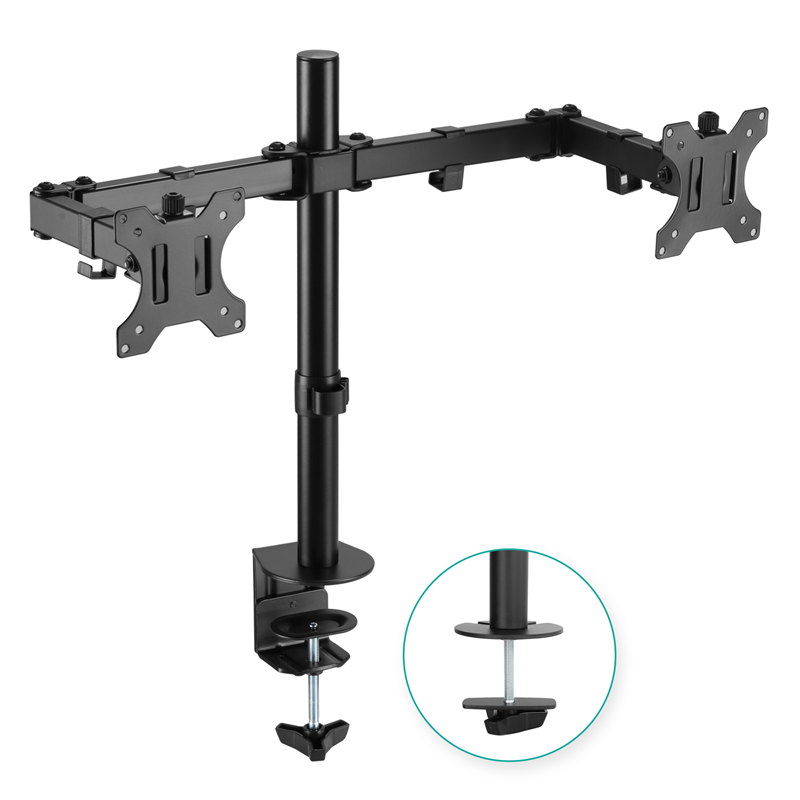 mbeat activiva ErgoLife Dual Monitor Arm - 13-32" Screens, Detachable VESA, 360° Rotation, Desk Clamp & Grommet Mount