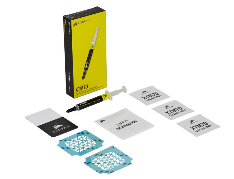 Corsair XTM70 Extreme Performance Thermal Paste 3g - High Thermal Transfer Thermal Grease with Applicator & Cleaning Wipes for Intel & AMD CPUs