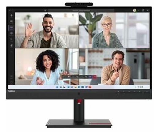 LENOVO ThinkVision T27hv-30 27" QHD IPS Monitor 2560x1440 75Hz USB-C 90W PD HDMI DisplayPort Webcam MIC Speakers Adjustable Stand