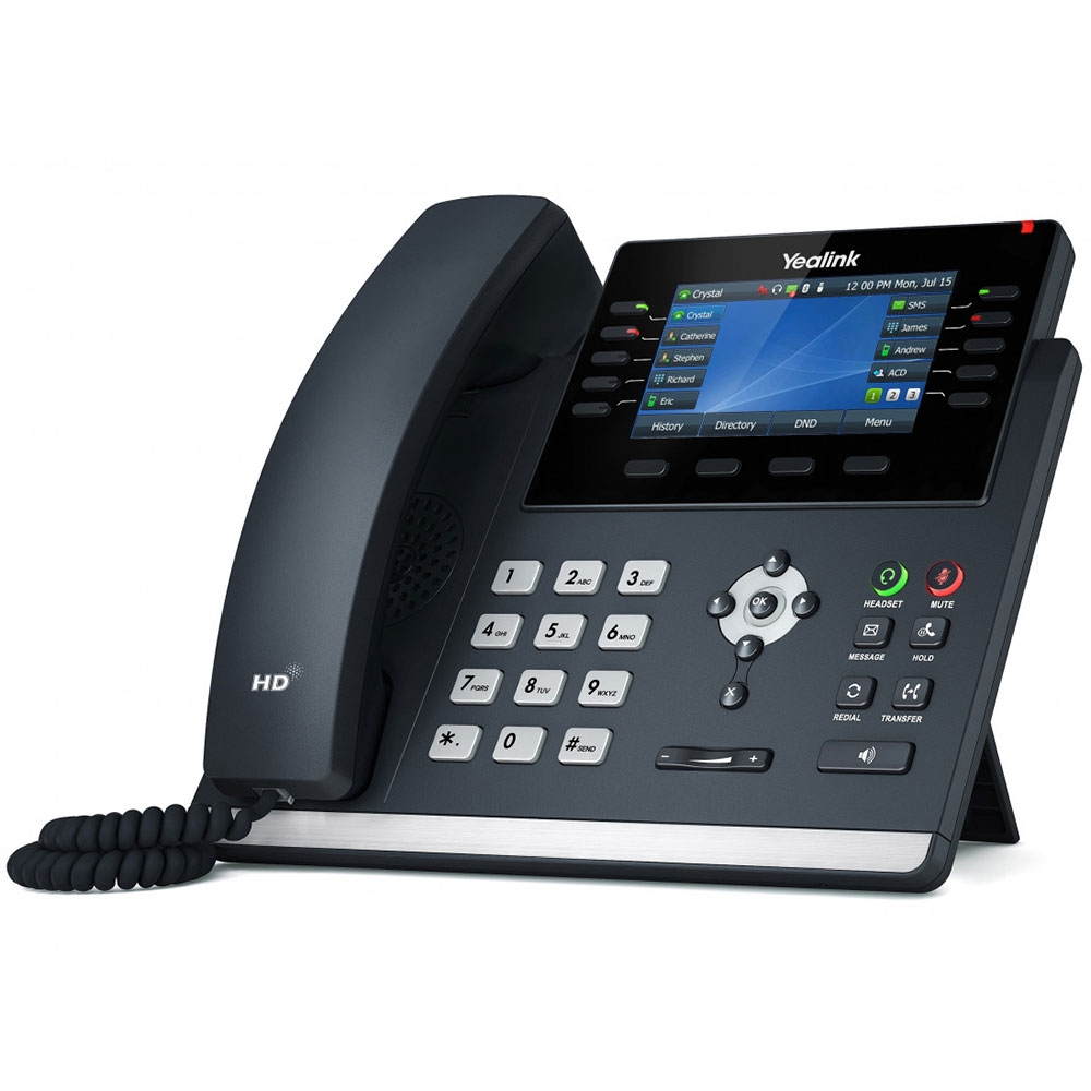 Yealink SIP-T46U IP Phone with 4.3" Color LCD, 16 SIP Lines, Dual USB Ports, PoE & Dual Gigabit Ethernet for Professional VoIP Communication