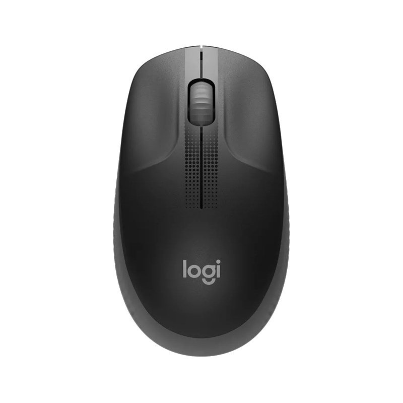 Logitech M190 Full-Size Wireless Optical Mouse – Comfortable Contoured Design, 1000 DPI, 18-Month Battery Life, Charcoal