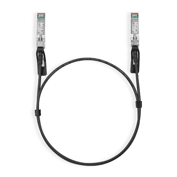 TP-Link TL-SM5220-1M 1 Meter 10G SFP+ Direct Attach Cable - Silver-Plated Copper Twin-Ax 10Gbps DAC for Network Switch & Server Connections