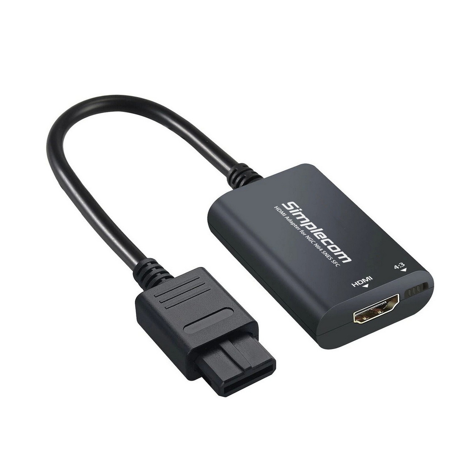Simplecom CM461 HDMI Adapter Composite AV to HDMI Converter for Nintendo N64, GameCube, SNES, SFC - 1080p Upscale with Audio