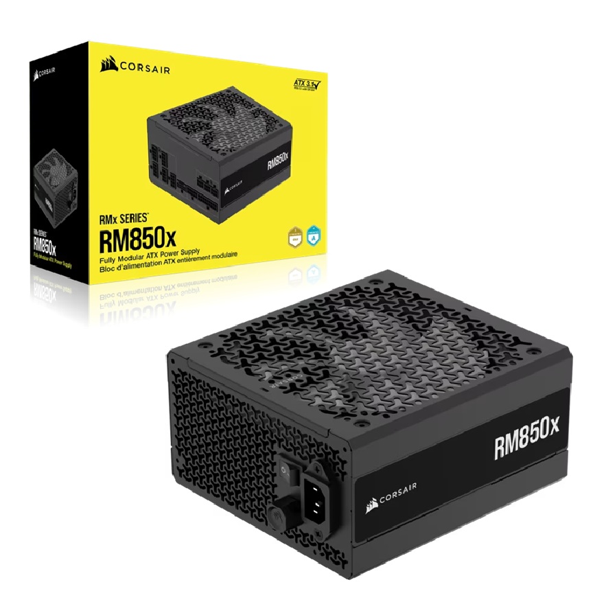 Corsair RMx Series RM850x 850W Fully Modular Power Supply AU - 80+ Gold, ATX 3.1, Zero RPM Fan, 3 PCIe, 8 SATA, 2 EPS Connectors