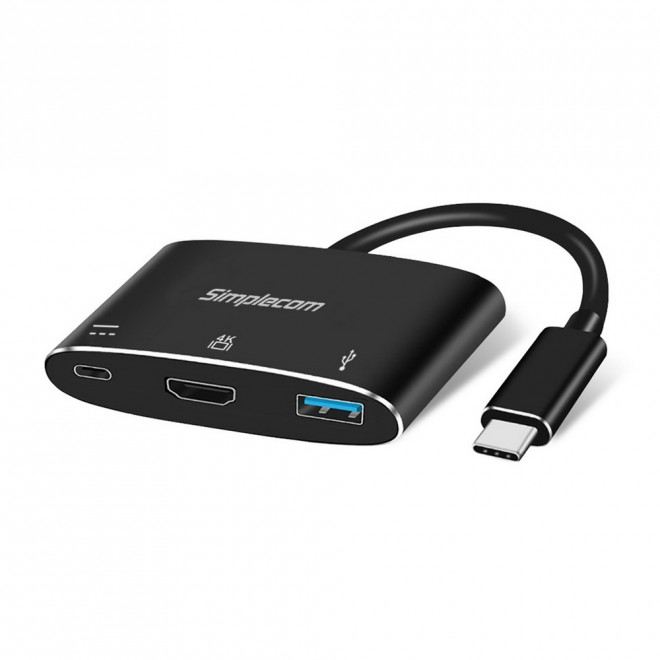 Simplecom DA310 USB-C 3-In-1 Adapter with 4K HDMI, USB 3.0 Port & 60W PD Charging – Supports DP Alt Mode & Nintendo Switch