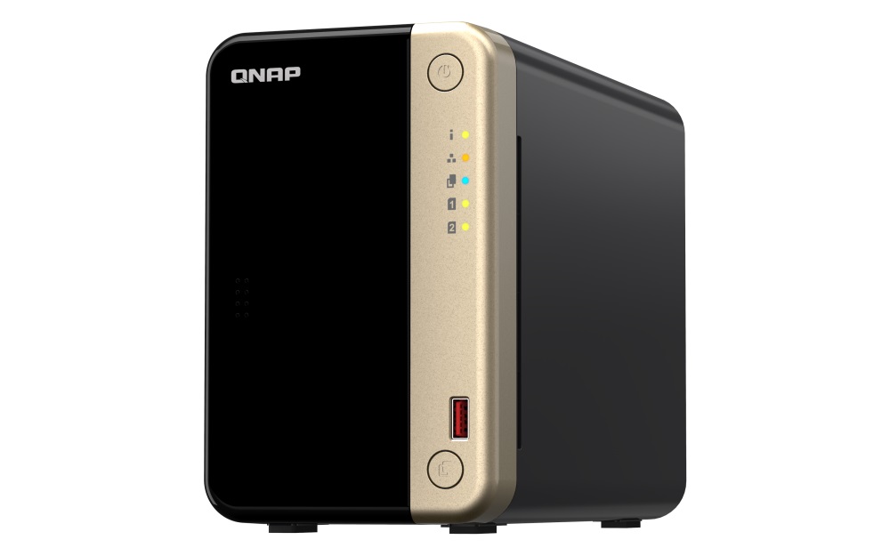 QNAP TS-264-8G 2-Bay Desktop NAS with Intel Celeron N5095 Quad-Core, 8GB DDR4 Onboard, Dual 2.5GbE, Dual M.2 PCIe Gen3 x1 Slots, HDMI 2.1 Output