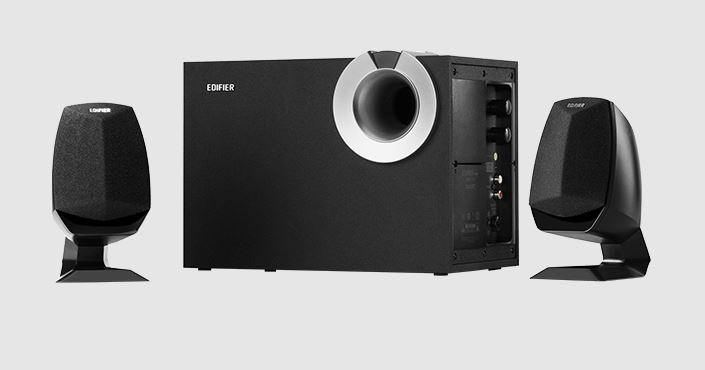 Edifier M201BT BLACK 68W Multimedia Computer Speaker System with Bluetooth 5.0, 5" Wooden Subwoofer & Stand-Mounted Satellites
