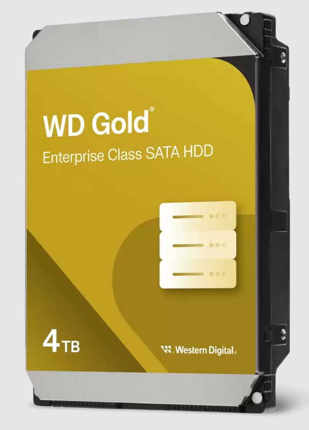 Western Digital Gold 4TB 3.5-inch Enterprise SATA 6 Gb/s HDD 7200 RPM 256MB Cache - 5-Year Warranty