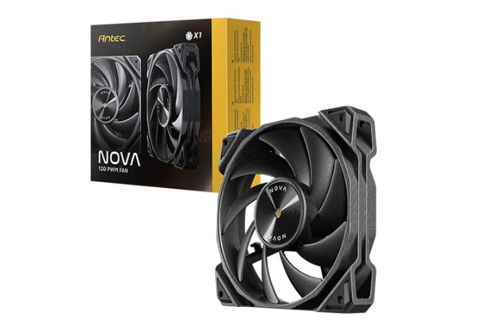 Antec Nova Black 120mm PWM Fan with 3-Phase Speed Controller - Low Noise, High Heat Dissipation, Long Lifespan, 3 Speed Modes L/M/H