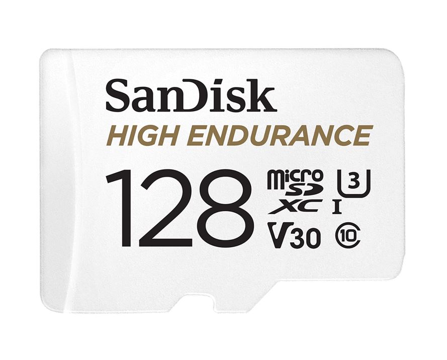 SanDisk High Endurance 128GB microSDXC Card UHS-I U3 V30 100MB/s Read 40MB/s Write Durable for Dash Cams & 4K Video with SD Adapter