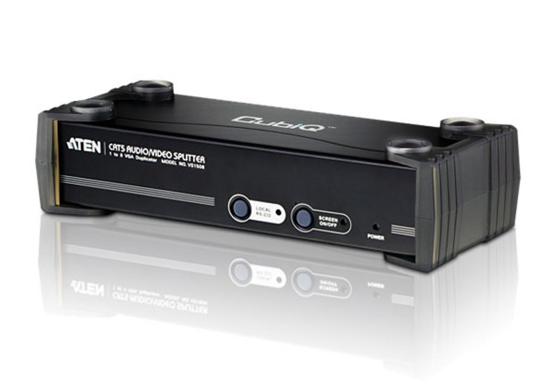 ATEN VS1508T 8-Port VGA Audio/Video Splitter over Cat5e/6 with RS-232, 1920x1200@60Hz, 150m Range, Cascadable