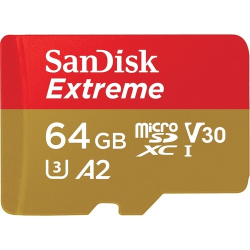 SanDisk Extreme 64GB microSDXC UHS-I Memory Card with SD Adapter - V30, U3, A2, 170MB/s Read, 80MB/s Write, Outdoor/Action Cam Optimized, Lifetime Warranty