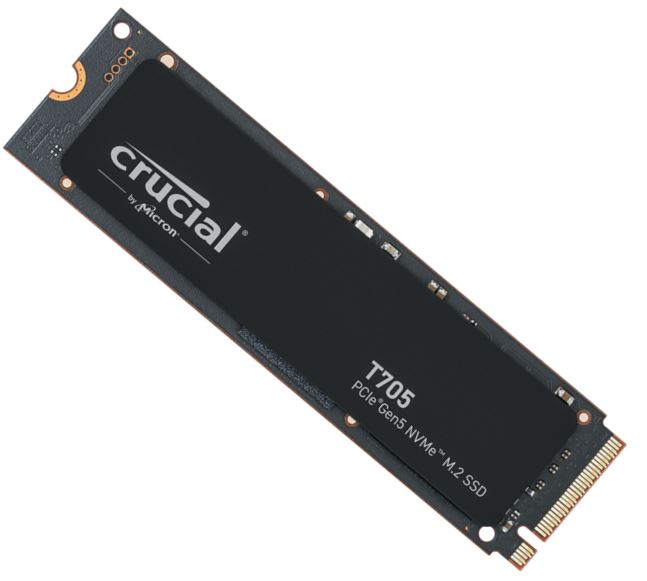 Crucial T705 2TB PCIe Gen5 NVMe M.2 SSD - 14500/12700 MB/s R/W, 1200TBW Endurance, 1550K IOPS, 5-Year Warranty, DirectStorage for Intel 14th Gen & AMD Ryzen 7000