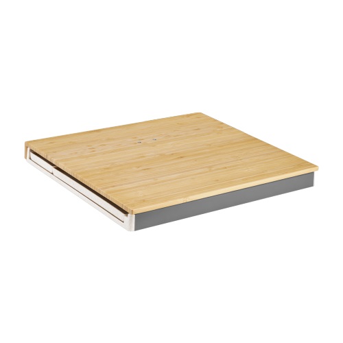 Brateck 2-in-1 Desktop Storage Box and Laptop Stand, 402x346x36mm, 5kg Weight Capacity, Removable Organizer Tray, Eco-Friendly Wheat Straw & Bamboo
