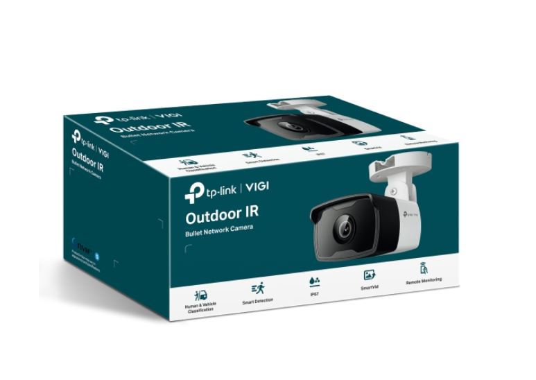 TP-Link VIGI 4MP Outdoor IR Bullet Network Camera with 2.8mm Lens, Smart Detection & PoE, IP67 Weatherproof, 3-Year Warranty