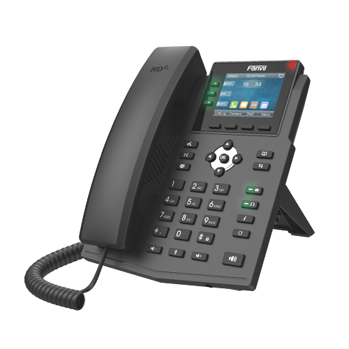 Fanvil X3U Pro Enterprise IP Phone – 2.8" Color Screen, 6 SIP Lines, Dual Gigabit PoE Ports, HD Audio with G.722 & Opus, 6-Party Conference, EHS Support