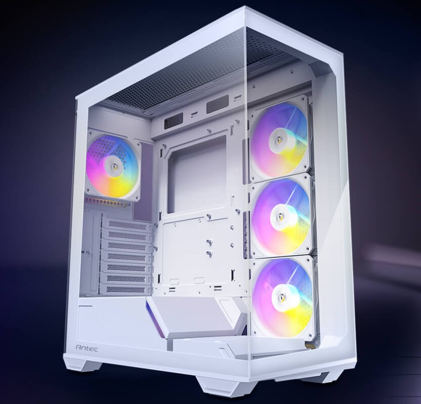 Antec C3 ARGB White Mid-Tower ATX Gaming Case with 270° Tempered Glass, 4 ARGB PWM Fans, USB 3.2 Gen 2 Type-C, and High Airflow Design