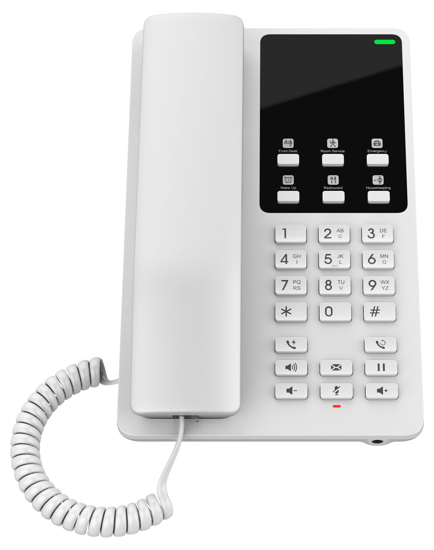Grandstream GHP620W Hotel Phone with 2 SIP Lines, HD Audio, Dual-Band Wi-Fi, Programmable Keys, Wall-Mountable - White