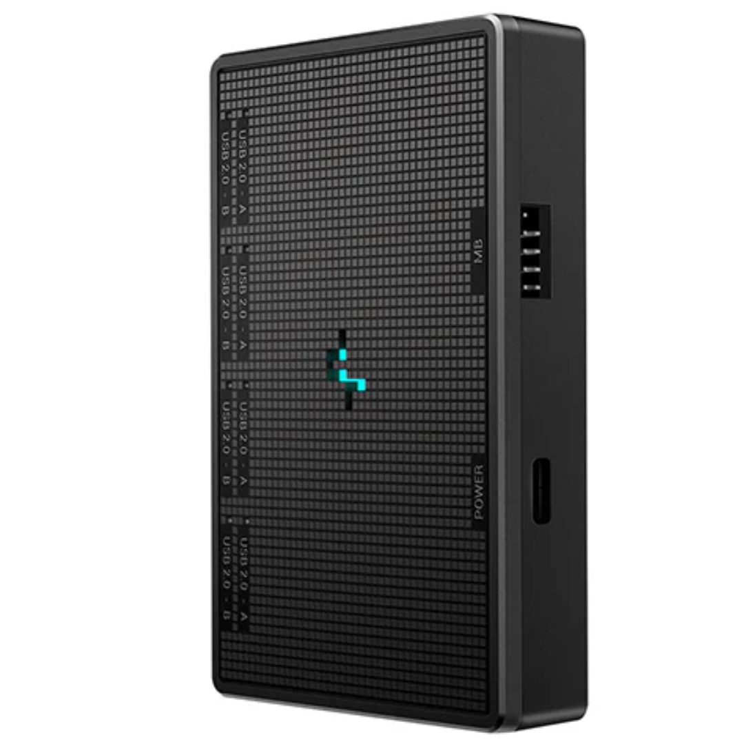 DeepCool UH-04 USB 2.0 Hub - 1 to 4 9-Pin Internal Expansion, Type-C Power, Magnetic & Screw Mount